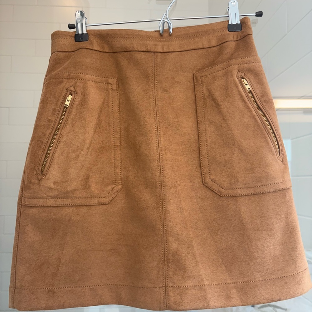 LOFT Tan A-Line Mini Skirt Casual